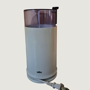 Vintage Braun Coffee Grinder KMS2 Electric Mill White Vintage Minimalist 1980s
